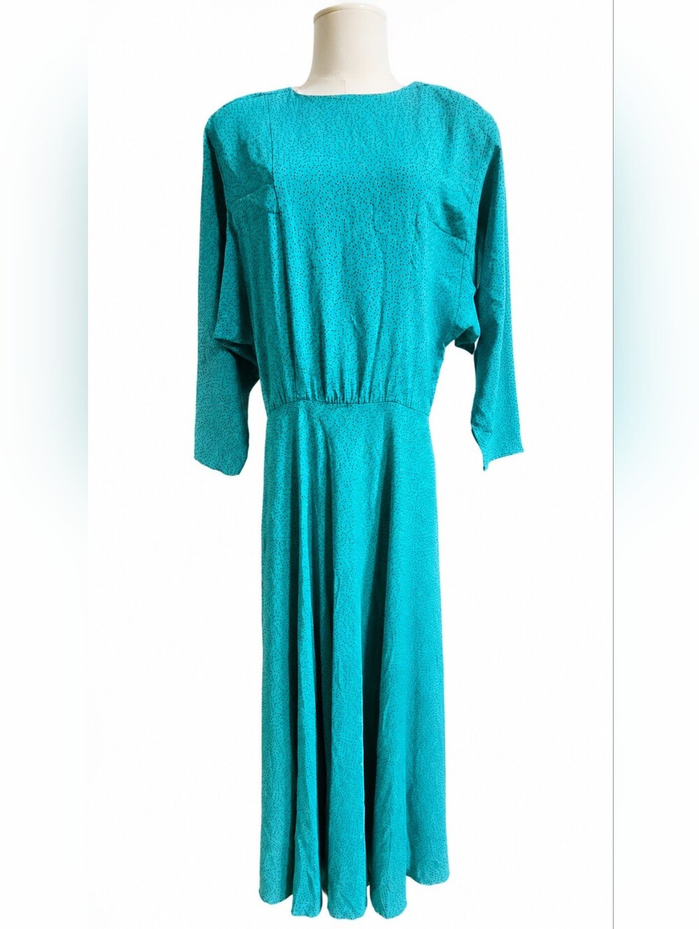 Vintage 80s PJ Klein Teal Blue Dress Size 10